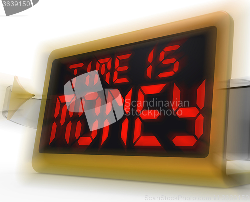 Image of Time Is Money Digital Clock Shows Valuable And Important Resourc