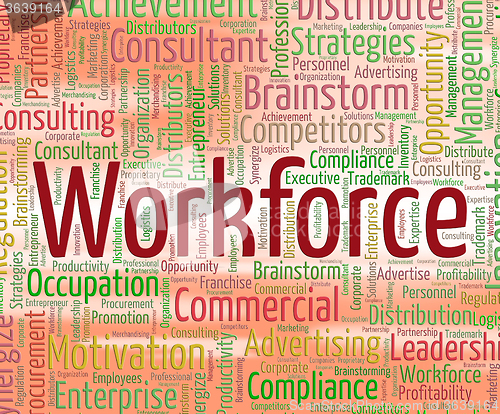 Image of Workforce Word Represents Staff Wordclouds And Wordcloud