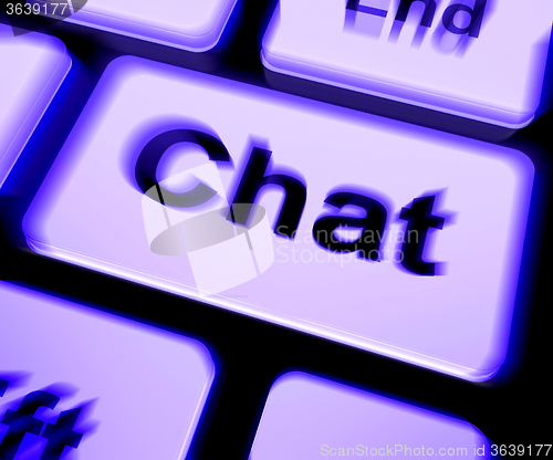 Image of Chat Keyboard Shows Talking Typing Or Texting