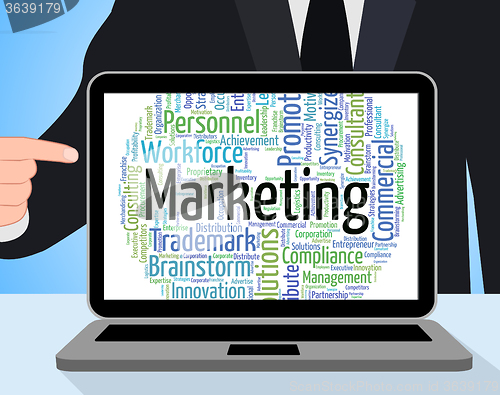 Image of Marketing Word Represents Text Words And Advertising