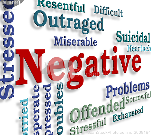 Image of Negative Word Represents Pessimistic Unresponsive And Wordclouds