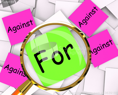 Image of For Against Post-It Papers Mean In Favor Or Opposed