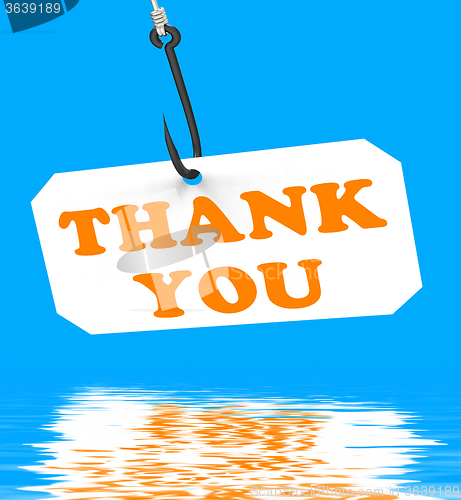 Image of Thank You On Hook Displays Gratefulness And Gratitude