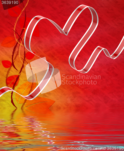 Image of Ribbon Heart Displays Love Affection And Attraction