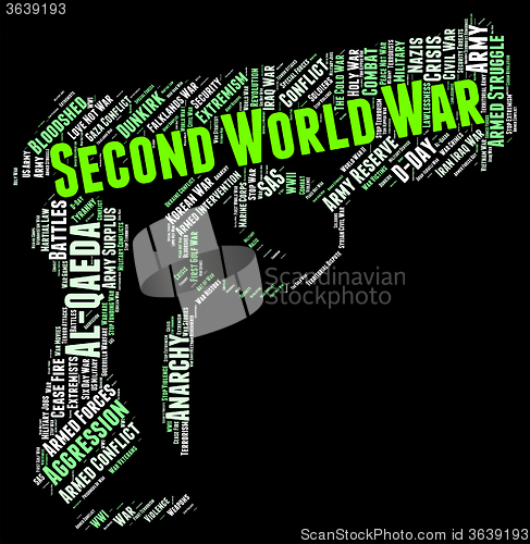 Image of Second World War Means Worldwide Worldly And Text