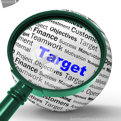 Image of Target Magnifier Definition Means Business Goals And Objectives