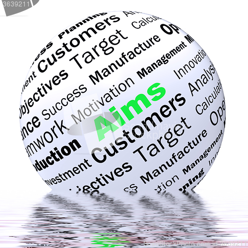 Image of Aims Sphere Definition Displays Business Goals And Objectives