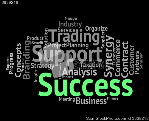 Image of Success Word Means Resolution Winner And Win