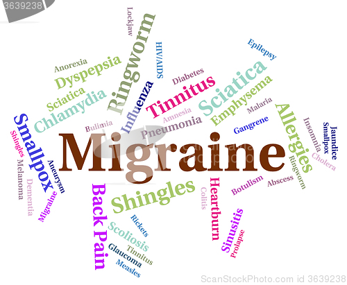 Image of Migraine Headache Indicates Ill Health And Affliction