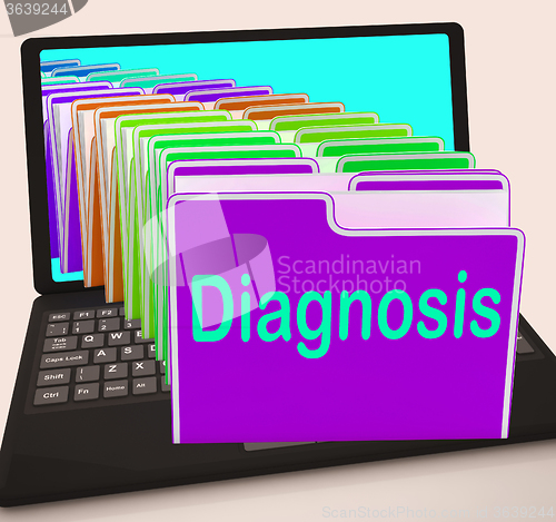 Image of Diagnosis Folder Laptop Shows Medical Conclusions And Illness