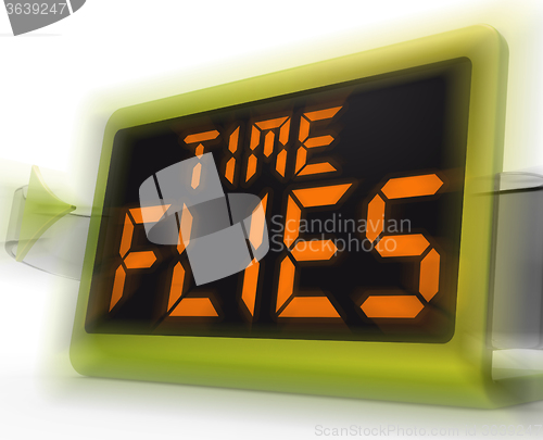 Image of Time Flies Digital Clock Means Busy And Goes By Quickly