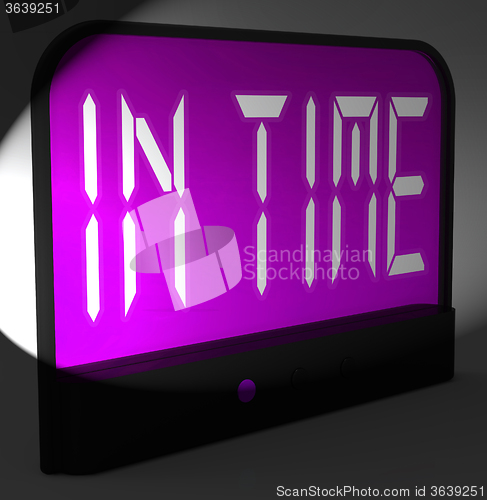 Image of In Time Digital Clock Means Punctual Or Not Late