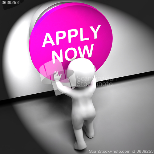 Image of Apply Now Pressed Shows Job Opening And Application