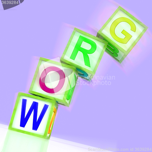 Image of Grow Word Shows Advancing Expanding And Developing