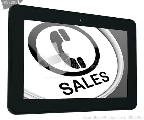 Image of Sales Tablet Shows Call For Sales Assistance