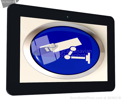 Image of Camera Tablet Shows CCTV and Web Security