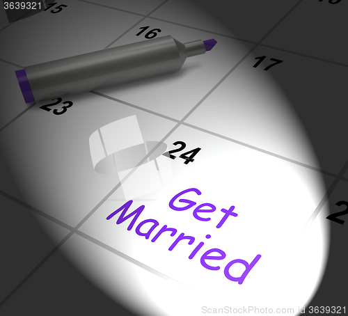 Image of Get Married Calendar Displays Wedding Day And Vows