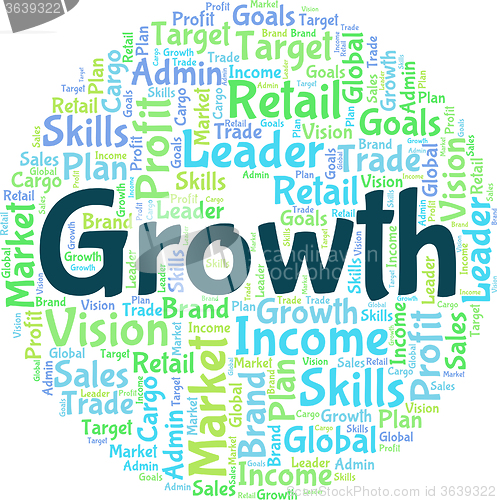 Image of Growth Word Represents Increase Rising And Wordclouds