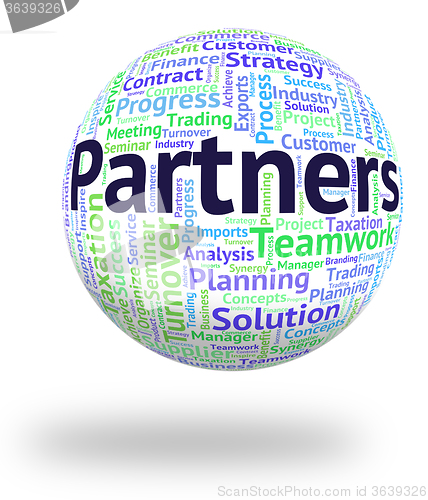 Image of Partners Word Shows Working Together And Group