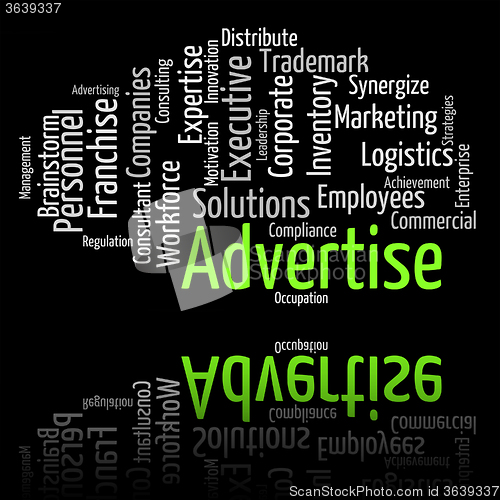 Image of Advertise Word Indicates Words Adverts And Promoting