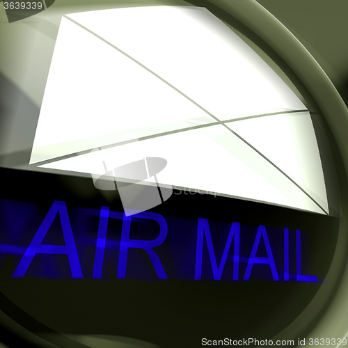 Image of Air Mail Postage Shows International Delivery By Airplane