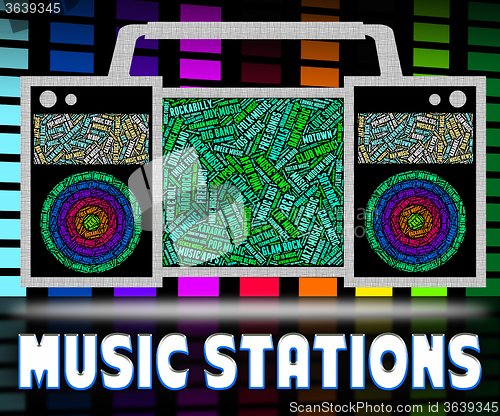 Image of Radio Stations Represents Sound Track And Broadcast