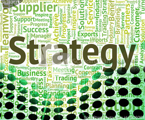 Image of Strategy Word Represents Strategic Wordclouds And Plan