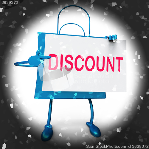 Image of Discount Shopping Bag Shows Markdown Products and Bargains