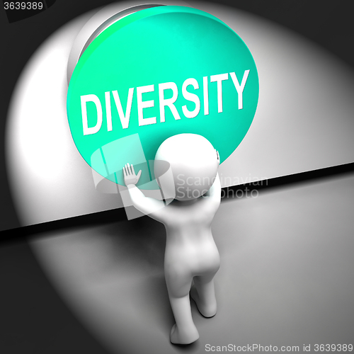 Image of Diversity Pressed Means Variety Difference Or Multi-Cultural