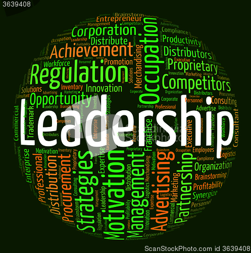 Image of Leadership Word Indicates Control Guidance And Text