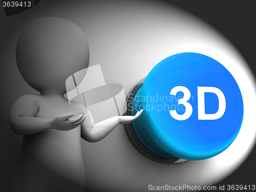 Image of 3d Pressed Means Three Dimensional Object Or Image