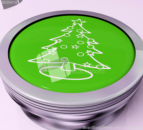 Image of  Xmas Tree Switch Means Happy Christmas