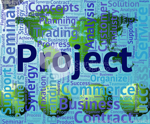 Image of Project Word Indicates Mission Text And Plan