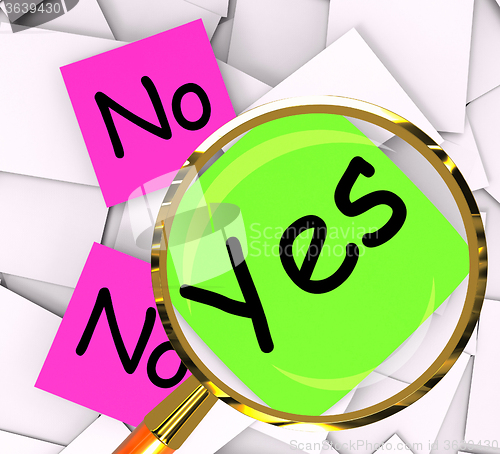 Image of Yes No Post-It Papers Mean Answers Affirmative Or Negative