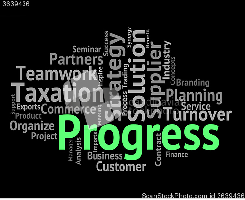 Image of Progress Word Means Words Advancement And Forward