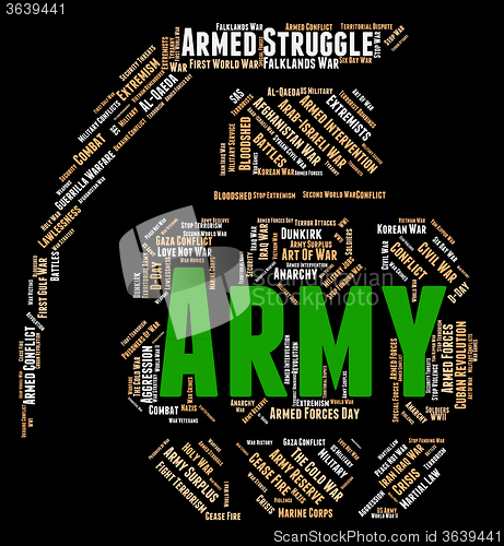 Image of Army Word Represents Defense Forces And Armament