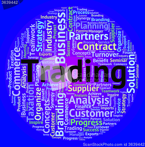 Image of Trading Word Means Buy E-Commerce And Exporting