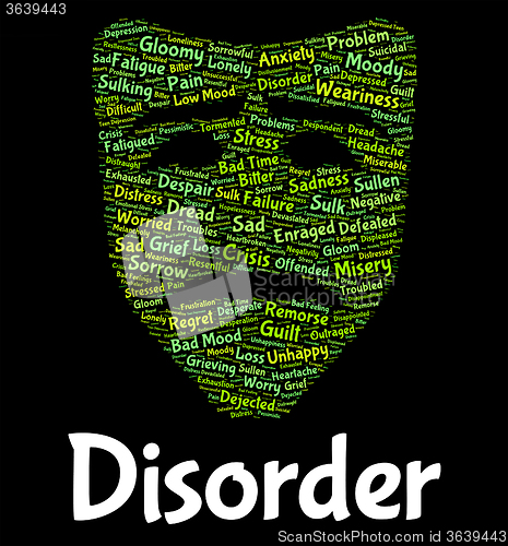 Image of Disorder Word Represents Wordcloud Words And Malady