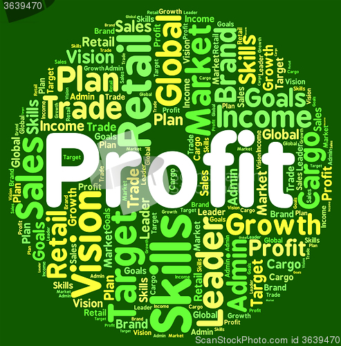 Image of Profit Word Means Wordclouds Investment And Text