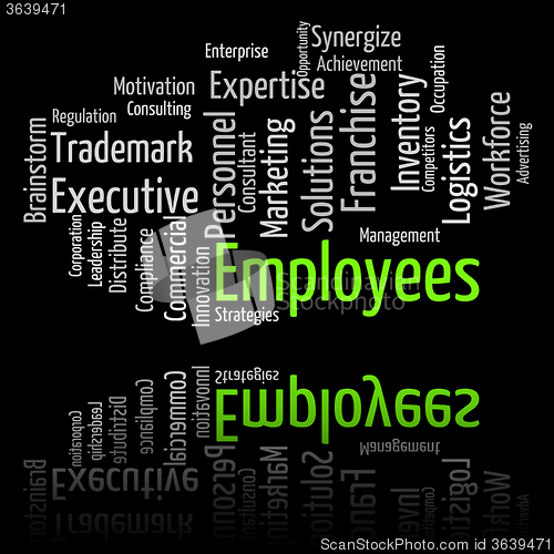 Image of Employees Word Shows Member Of Staff And Hireling
