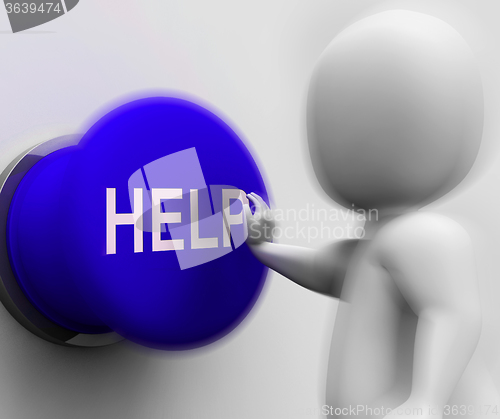 Image of Help Pressed Shows Support Assistance And Aid