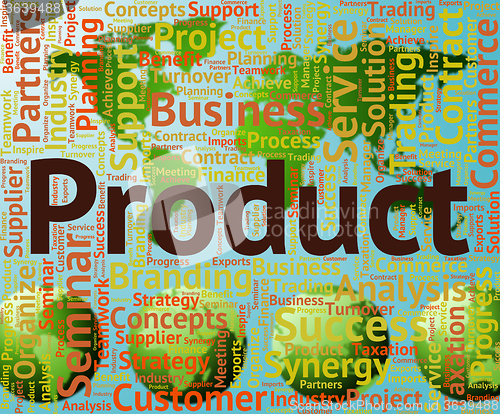Image of Product Word Shows Products Stock And Store