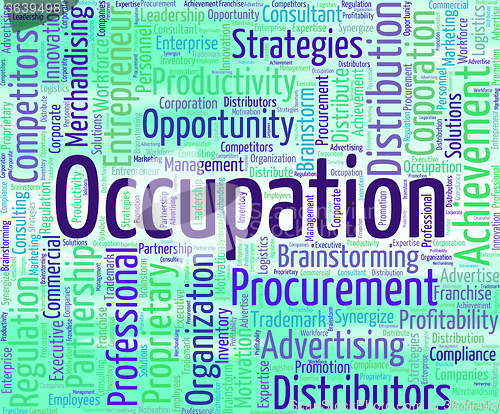 Image of Occupation Word Shows Line Of Work And Career