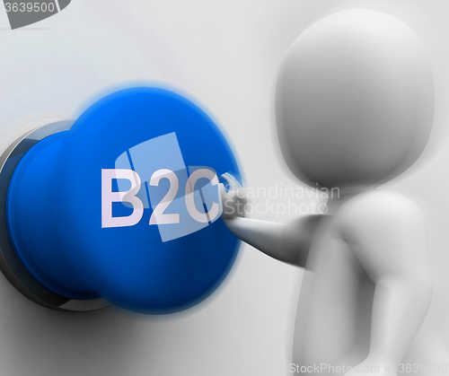 Image of B2C Pressed Shows Business To Consumer And Selling