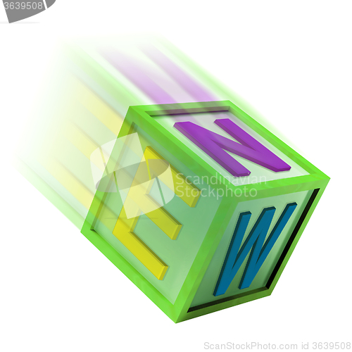 Image of New Wooden Block Shows Current Recent Or Latest