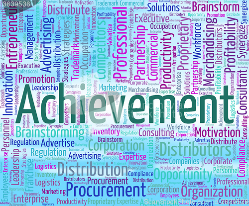 Image of Achievement Word Means Attainment Achieving And Wordclouds