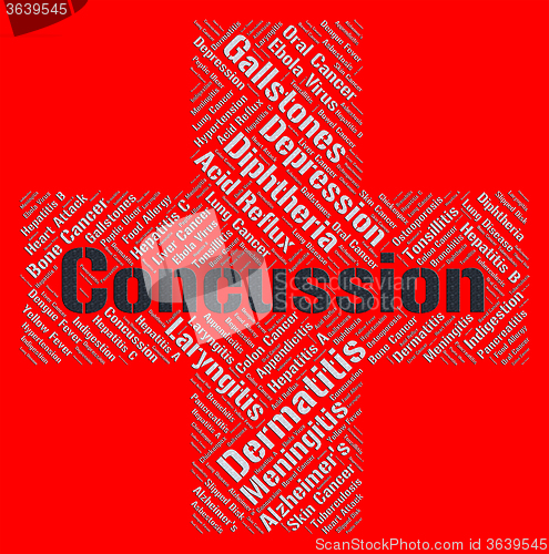 Image of Concussion Word Means Brain Injury And Attack