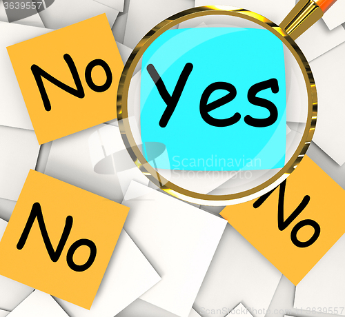 Image of Yes No Post-It Papers Mean Positive Or Negative Response