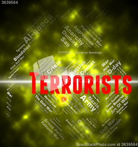Image of Terrorists Word Indicates Urban Guerrilla And Anarchist