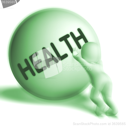 Image of Health Uphill Sphere Shows Healthy Medical Wellbeing